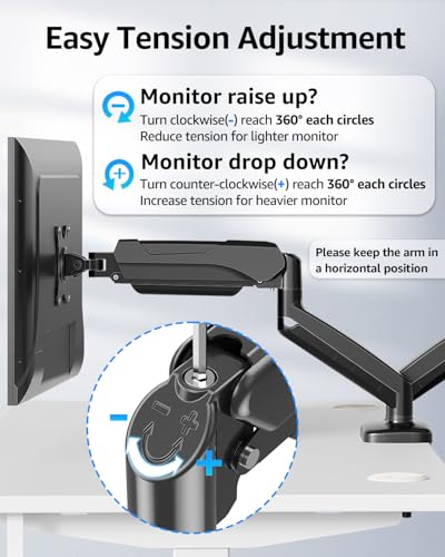 MOUNTUP MU0005 Black Dual-Arm Monitor Mount Tabletop Mount, Supports 17-32 Inch Screens, Articulating Movement, Aluminum