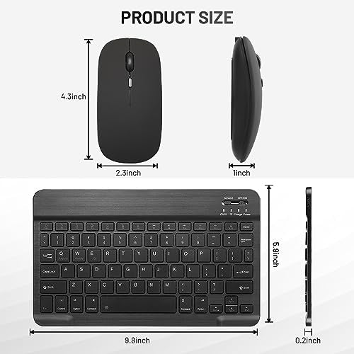 Guiheng Wireless Bluetooth Keyboard Portable Mini Rechargeable QWERTY Black