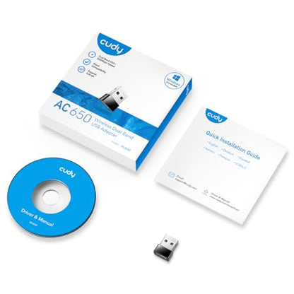 Cudy 650Mbps USB WiFi Adapter WU650 802.11ac Dual Band Wireless Dongle