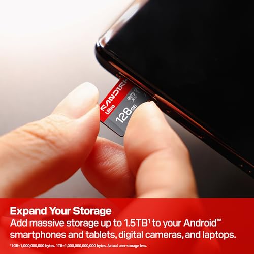 SanDisk 128GB SDSQUJQ-128G-GZ6MA Micro SDXC Card - Class 10 - UHS-I - 195MB/s Read Speed - Temperature Proof - Water Proof