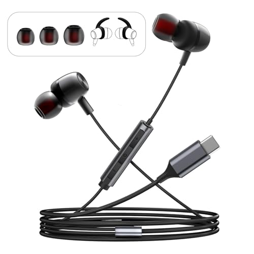 TECHAIRLINE A1 USB C Headphones Wired In-Ear with Microphone