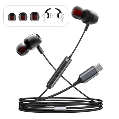 TECHAIRLINE A1 USB C Headphones Wired In-Ear with Microphone