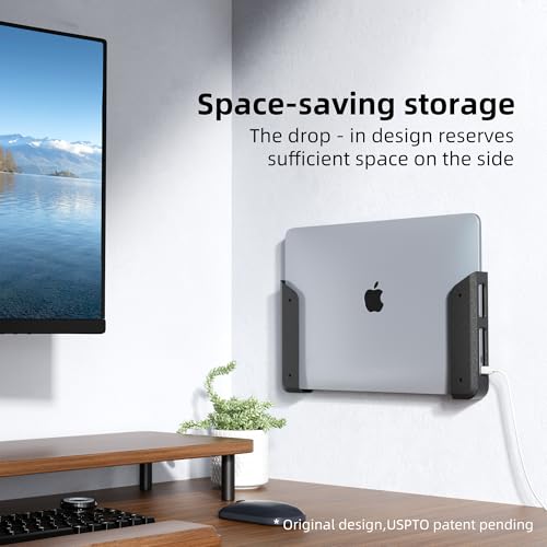 ELETIUO 2 Count WALL-MOUNT-001 Universal Laptop Holder with Wall Mount and Adhesive Options
