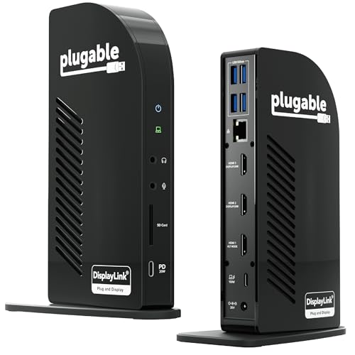 Plugable 13-in-1 USB-C Docking Station UD-ULTCDL 4K HDMI 30Hz Docking Station