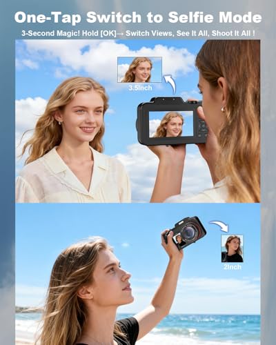 LIYTIFOR 3.5 Inch LR1 80MP 2160p Compact Digital Camera