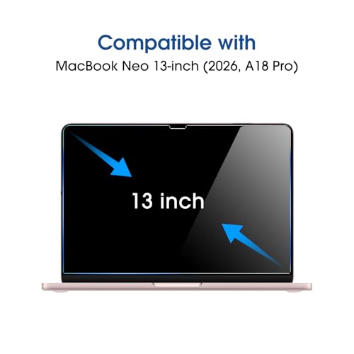 amFilm MacBook Neo 13-Inch Screen Protector MBN-13-GLS-BLK 13" 9H Tempered Glass