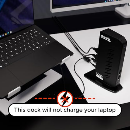 Plugable UD-3900Z USB 3.1 Dual HDMI Docking Station, 10 Ports, for macOS, Windows, ChromeOS