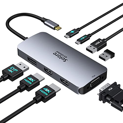Selore&S-Global 4.5" x 2" x 0.62" SEUC0513 Multi-Display Adapter 4K@60Hz Thunderbolt 3/4 USB C Hub