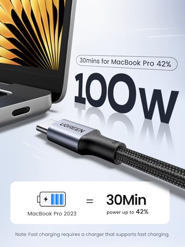 UGREEN 3.3FT USB Type C Cable 100W Fast Charge Male-to-Male Compatible with USB C Devices