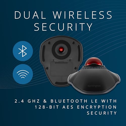 Kensington Wireless Trackball K70990WW Optical Precision with Dual Connectivity