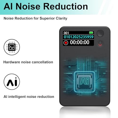 Powate 1.5 Inches VO122 Digital Voice Recorder with 64 GB Memory Storage Capacity