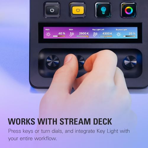 Elgato 2800 Lumens 20GAK9902 LED Key Light, Adjustable Brightness and Color Temperature, USB Connectivity, Desk Mount