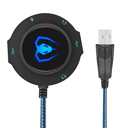 Micolindun External Sound Card GM-280blue USB Audio Adapter with 3.5mm Ports