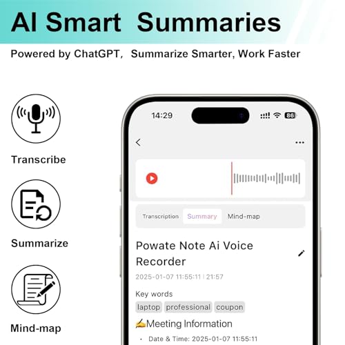 Powate 1.5 Inches VO122 Digital Voice Recorder with 64 GB Memory Storage Capacity
