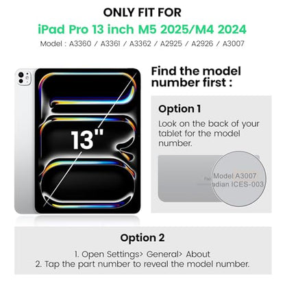 SEYMAC Case for iPad Pro 13 Inch 2024/2025 (Model: A2925/A2926/A3007), Heavy Duty Protective Case with Built-in Screen Protector, Kickstand, Hand/Shoulder Straps