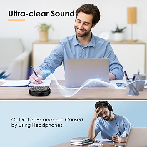EMEET 4.72" Luna Conference Speaker and Microphone 360° Pickup USB Bluetooth Speakerphone for Up to 16 Participants