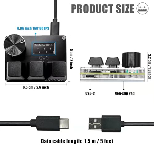 BTXETUEL Sayodevice-O3C 3-Key USB-C Mini Keypad