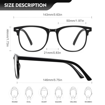 Okany 1 Count 8099 56mm Polycarbonate Lens Square Blue Light Blocking Eyeglasses
