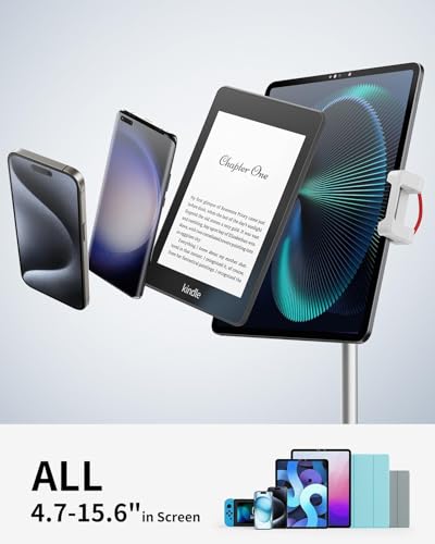 SAIJI 13.6in x 8in x 3in S3E-S Adjustable Aluminum Stand for Tablets and Phones