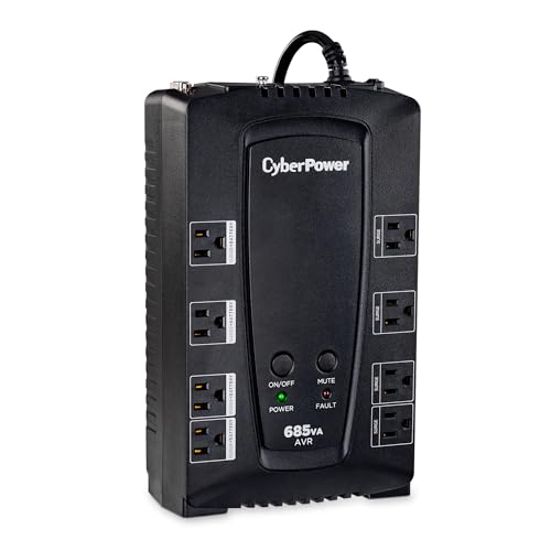 CyberPower 685VA CP685AVRG UPS System, 390W, Compact, UL Certified