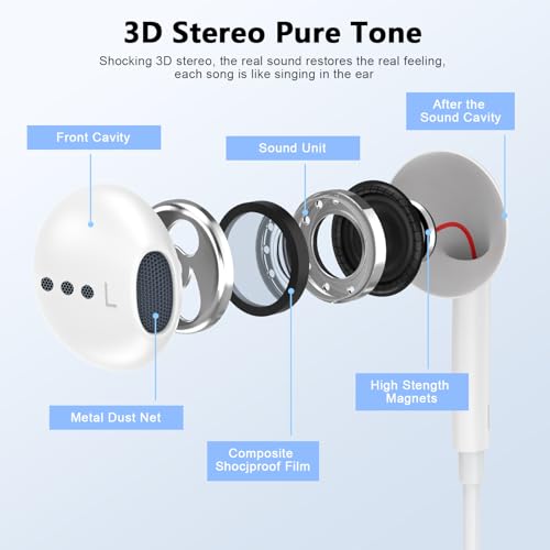 Matsusho 2-Pack USB C Headphones SKFASTC-US127 Wired Earbuds for Apple Devices