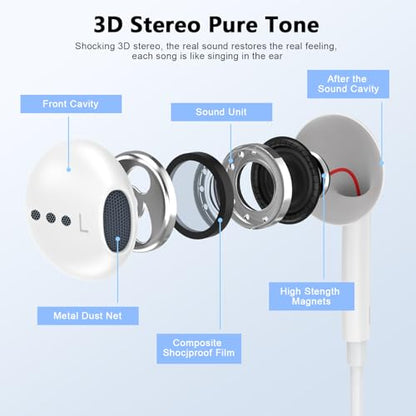 Matsusho 2-Pack USB C Headphones SKFASTC-US127 Wired Earbuds for Apple Devices