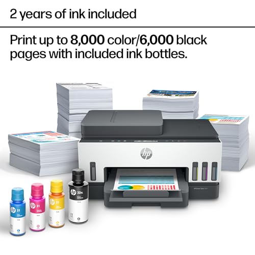 HP Smart Tank 7301 AIO Printer, Inkjet, Color, 4800x1200 dpi, 17 Pounds