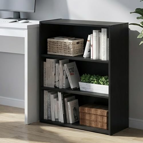 Furinno 3-Tier Bookshelf 11208AM Floor Mount Americano