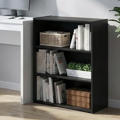 Furinno 3-Tier Bookshelf 11208AM Floor Mount Americano