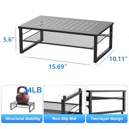 gianotter 14.5" x 10" x 5.5" D-3 Alloy Steel Monitor Stand Riser with 2-Tier Design