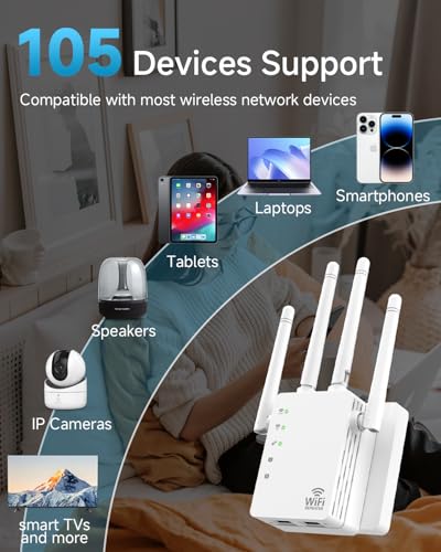 GEYILO 1200Mbps WD-R1200U Dual Band WiFi Extender 5GHz 12880 Sq.ft Signal Booster