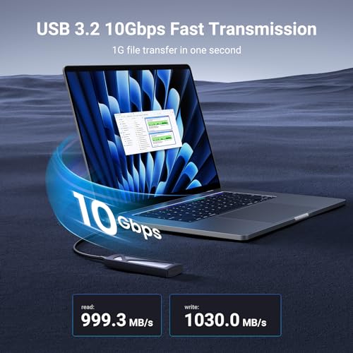 UGREEN 8TB Silver NVMe SSD Enclosure USB 3.2 Gen 2 10Gbps M.2 2280