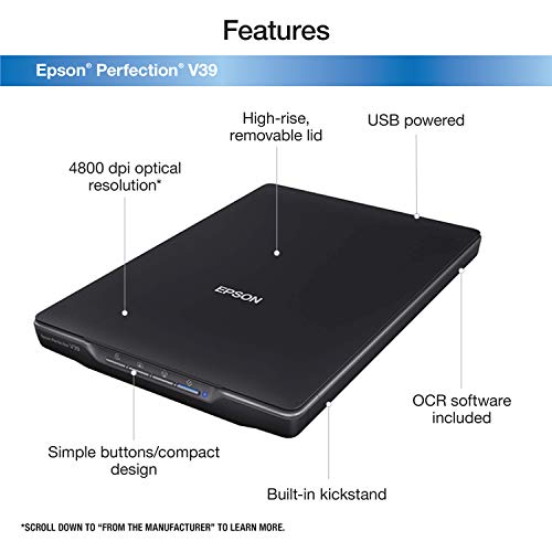Epson 4800 dpi Perfection V39 Photo Scanner USB CCD