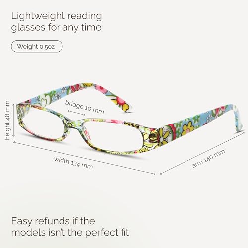 Gaoye 62mm 4 Count Blue Light Filtered Reading Glasses with Spring Hinges and Polycarbonate Frames
