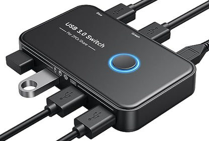 ABLEWE USB 3.0 Switch 4-Port KVM Switch Selector for Dual PC Access