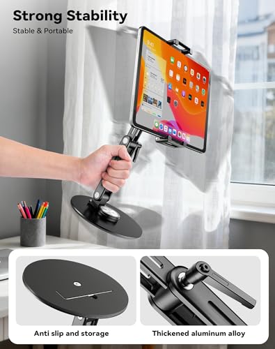 Jakeko Portable Monitor Stand JK07A2, 360 Rotation, Adjustable, Desk Mount, Aluminum, Black