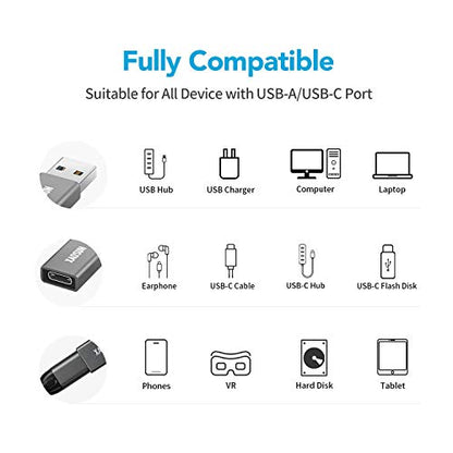 XAOSUN USB C Female to USB Male Adapter (2-Pack) 10Gbps Data Transfer 100W Fast Charging OTG-R