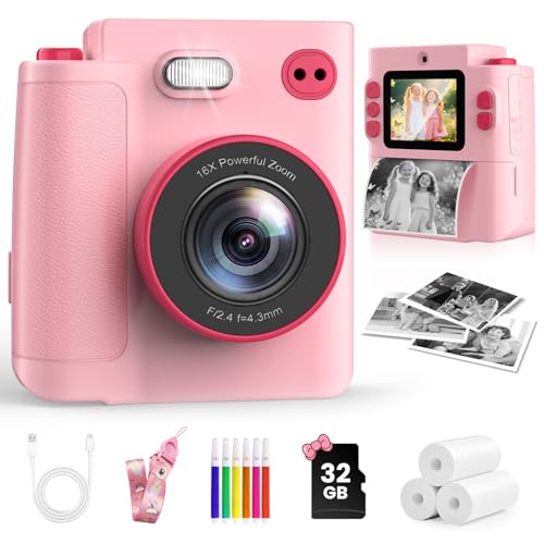 MYSTILUCK Instant Print Camera X8D 0.3MP 1080p 2" Electronic Pink