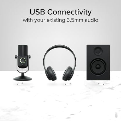 Plugable USB Audio Adapter USB-AUDIO Audio Output Stereo Compatible with Windows 11, 10, 8.x, 7, Vista, XP, macOS, Linux, Raspberry Pi OS