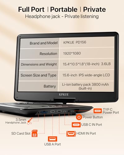 KPKUE 15.6" PD156 1920x1080 IPS LCD Portable Monitor