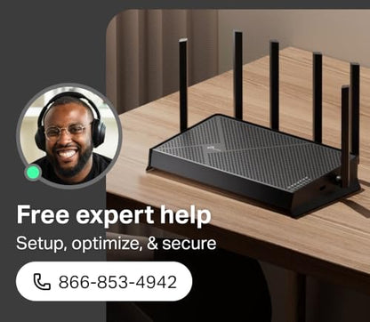 TP-Link Archer BE400 Wi-Fi 7 Router - Dual Band, 2.5 Gbps WAN/LAN, 6 Antennas, Ethernet, USB, 2400 sq. ft. Coverage