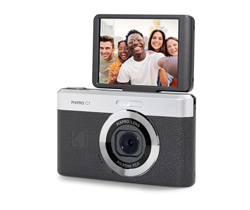 Kodak 13MP C1 Compact Digital Camera with 4X Zoom, 180° Flip Screen, Full HD Video