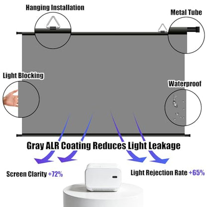 XIAOHUI 120 Inch 120 inch 4K Projection Screen 16:9 HD