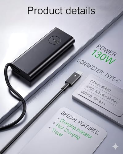 JEIBAO 130W SM130CS-01 USB-C Laptop Charger for Dell XPS & Precision Series