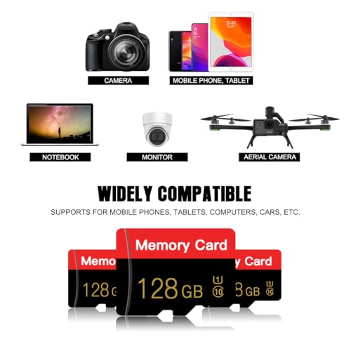 ESHAKHARE 128GB Micro TF Memory Card C10/U1/UHS-I/A1 Red 128GB*2