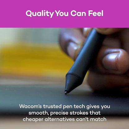Wacom Intuos Small CTL4100 Graphics Tablet, 4096 Levels, USB-A, Without Bluetooth, Black