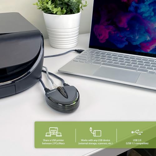 IOGEAR 2-Port USB 2.0 Automatic Printer Switch Model GUB231
