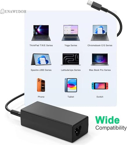 UNAWUDOH 65W USB Type C Laptop Charger SM65CL-01 240V 50-60Hz Charger for Laptops