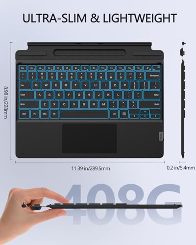 ORDA 13 Inch Keyboard Case for Microsoft Surface Pro 11 10 9 8 X - Wireless Bluetooth Type Cover