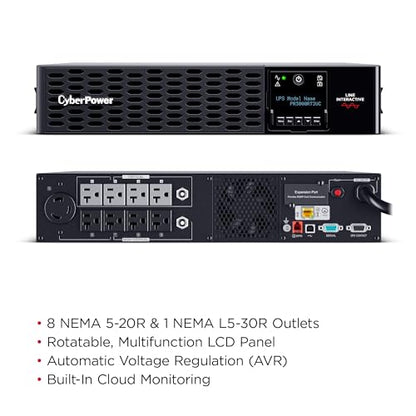 CyberPower PR3000RT2UC 3000VA/3000W UPS Battery Backup Rack/Tower, 120V, 30A